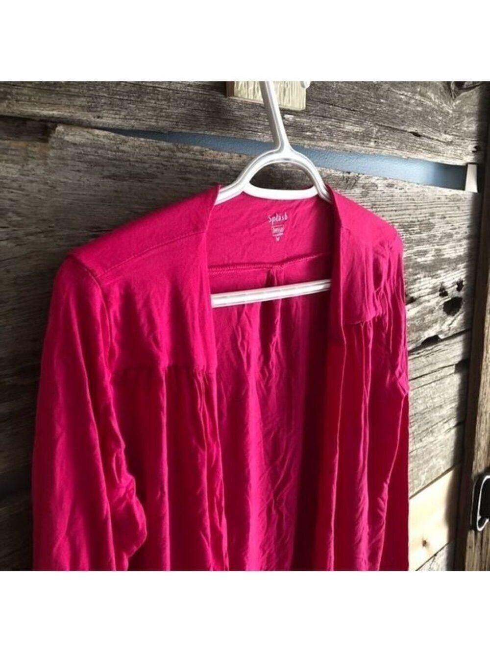 Splash Basic Size Med Bright pink cropped cardigan